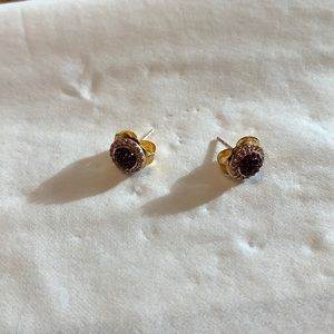 Hillberg and Berk pink rose gold and gold stud earrings